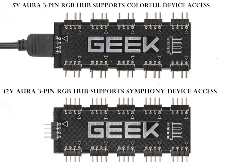 Материнская плата RGB hub 5V3 pin 12V4 pin 1 minute 10 tap ASUS MSI Gigabyte AURA Shenguang синхронный вентилятор RGB управление светом