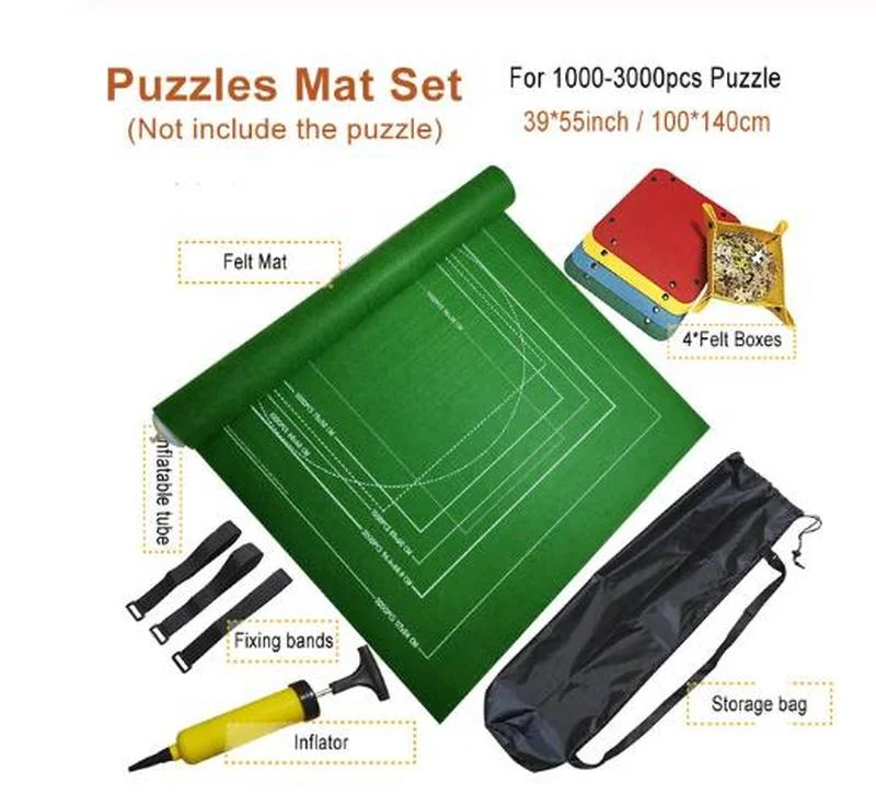 Puzzles Mat Jigsaw Roll Felt Play mat Blanket For Up to 3000 Pieces Puzzle Accessories Portable Travel Storage bag | Игрушки и хобби