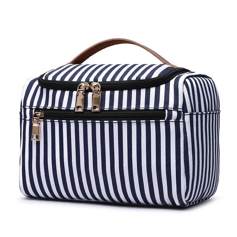 Полосатая сумка для хранения, косметичка, многофункциональная косметичка, женская сумка, холщовая дорожная сумка