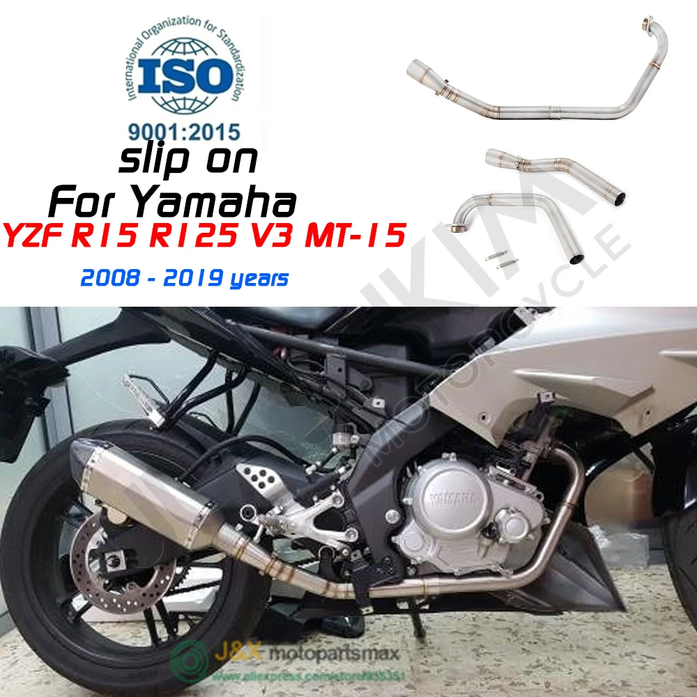 R15 мотоцикл Слип-он выхлопной разъем контакт средней трубы для Yamaha YZF R125 MT-15 2008-2017 MT