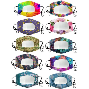 

10PCS Dust Protection Face Mask And With Clear Window Adult Washable Fabric Mask Mouth-muffle For Men Women Fashion Masks
