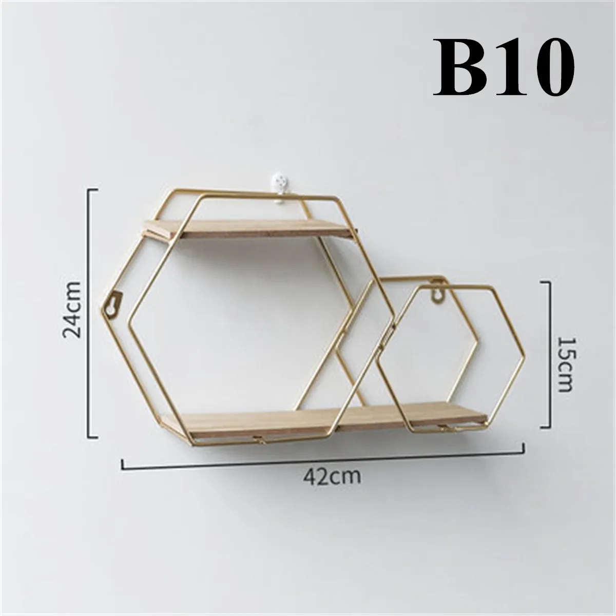 Скандинавский стиль деревянная железная шестиугольная сетка настенная полка комбинированная подвесная геометрическая фигура для украшения стен гостиная спальня
