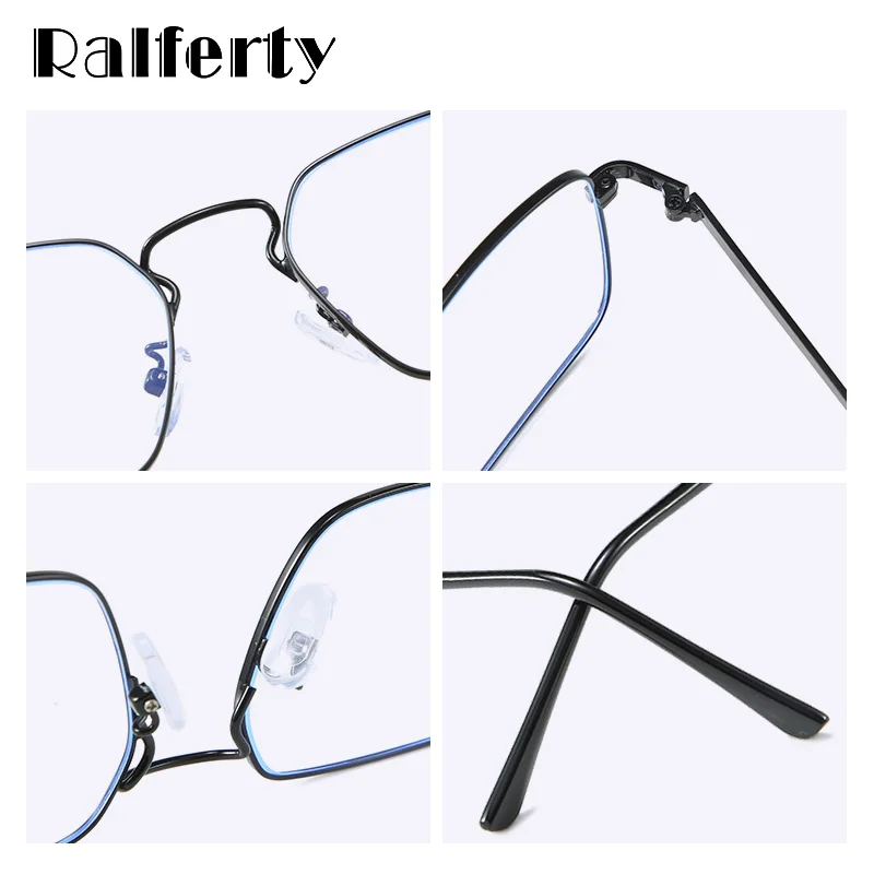 Ralferty, квадратные очки для близорукости, ретро металл, для мужчин, Wo, для мужчин, s, оправа для очков, для мужчин и женщин, класс, без диоптрий, оправа для очков, D18107