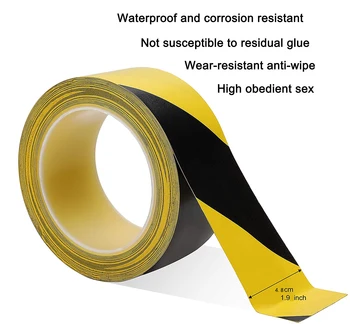 

1 Roll 48mm*18m Waterproof PVC Warning Tape Anti-Skid Caution Barrier Safety Tapes For Warehouse Factory School