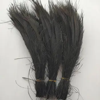 

500pcs Beautiful Black Peacock Feather Sword 10-14inch/25-35cm DIY jewelry Christmas Halloween Decoration
