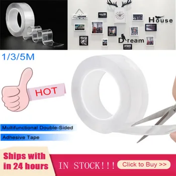

1/2/3/5m Reusable Double-Sided Adhesive Nano Traceless Tape Removable Sticker Adhesive Loop Disks Tie Glue Gadget