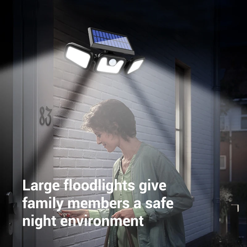 Luzes de Segurança Modos à Prova Dlágua para Jardim ao ar Solar Cabeça Sensor Movimento Luzes Ajustável Livre Pátio Caminho l9 3 3 Luzes de segurança solar 3 cabeça sensor