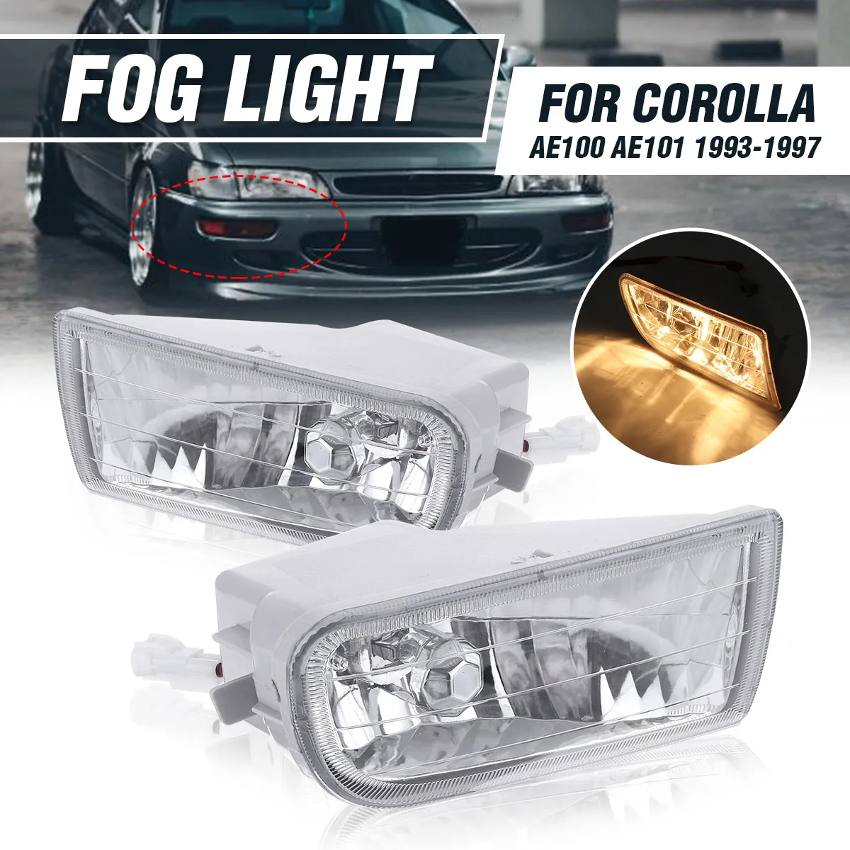 

High Quality Car Front Bumper LED Fog Lights Fog Light Lamp With Bulb For Toyota Corolla AE100 AE101 1993-1997 A1649060451