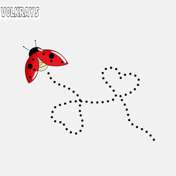 

Volkrays Creative Car Sticker Cute Ladybug Flight Path Accessories Reflective PVC Decal for Motorcycle Vw Beetle Tucson,9cm*12cm