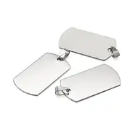 50pcs 201 Stainless Steel Rectangle Blank Stamping Tag Pendants with Snap on Bail Supplies for DIY Jewelry Necklace Making 2