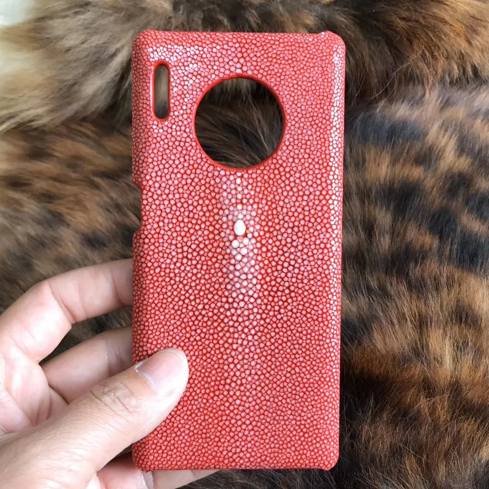 Чехол-накладка для Huawei Mate 30 Pro из натуральной кожи ската и рыбьего жемчуга 2020 |