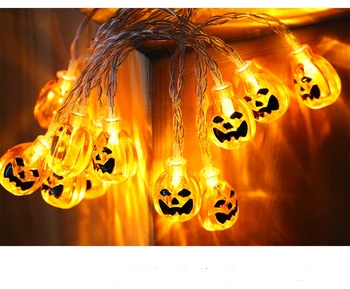 

Halloween led lantern carnival outdoor decorative waterproof battery pumpkin string lantern