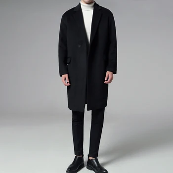 

Men's windbreaker 2020 spring new style plus cotton woolen coat loose solid color windbreaker youth fashion trend men's clothing