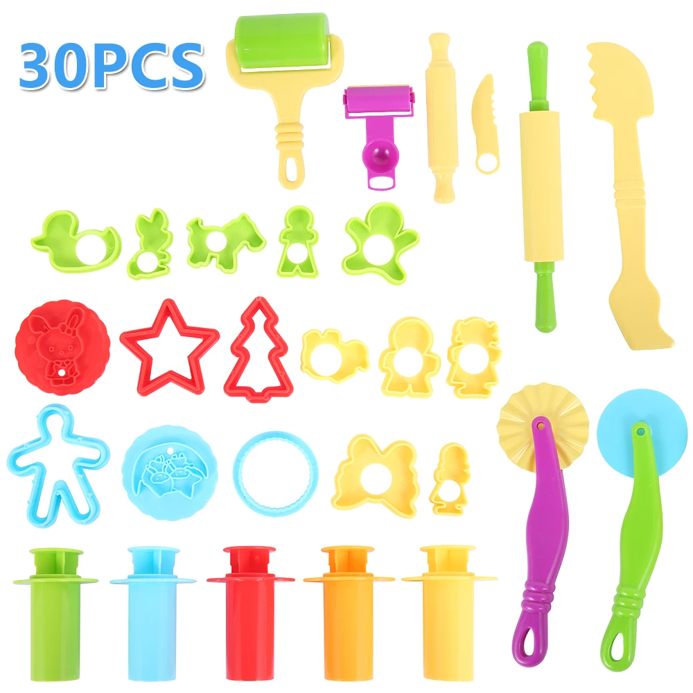 

30PCS Magic Sand Model Clay Tools DIY Plasticine Mold Building Clay Slime Plastic Play Dough Tools Set Educational Toys Kit
