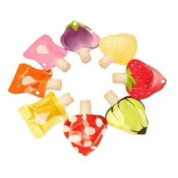 

8Pcs Portable Travel Subpackaging Bottle Cartoon Fruit Shaped Emulsion Bottle Silicone Empty Bottles Random Style