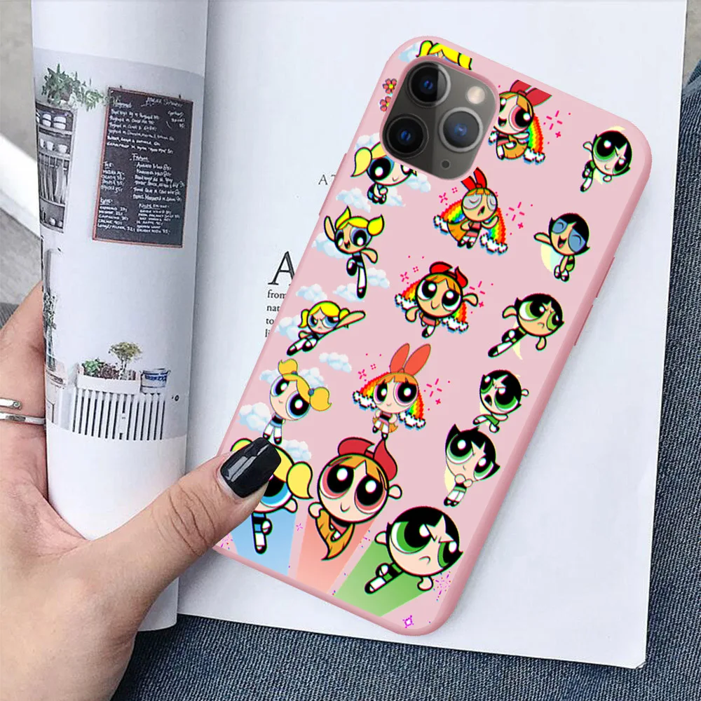 TPU Мультфильм Powerpuff девушки полицейский INS цвет розовый Силиконовый чехол для телефона чехол для iPhone 11 Pro Max SE 5S 6 6S 7 8Plus MAX XR XS X - Цвет: TPU