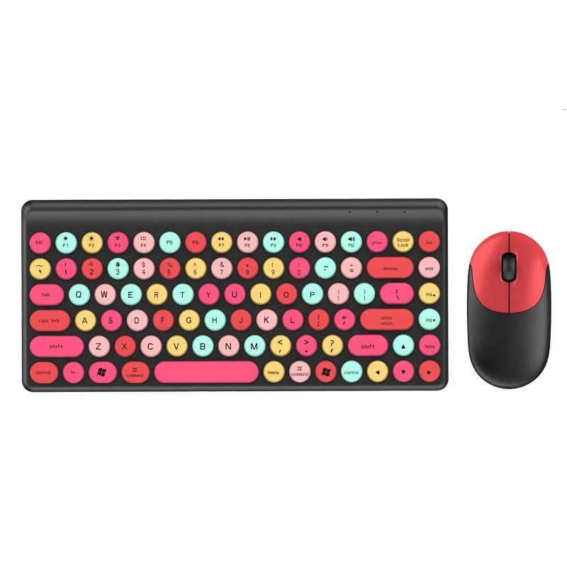 

2.4G Wireless Keyboard and Mouse Colorful Mute Wireless set for Home Office for Computer Laptop Accessories Lady Keyboard Mouse