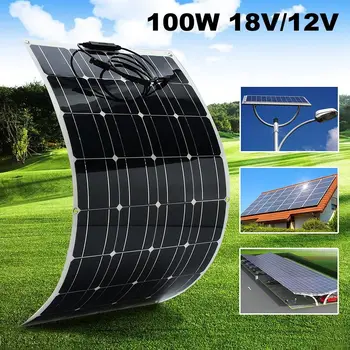 

18V 100W Flexible Monocrystalline Solar Panel For Car Battery & Boat & Home Solar Panel