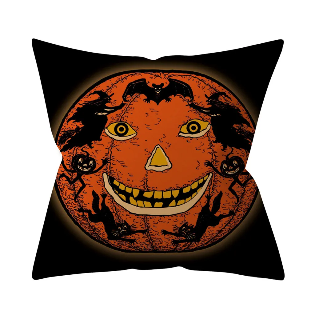 Trick or treat/pumpkin Cushion Cover 45*45cm Happy Halloween Throw Pillow Cover Happy Fall Y'all ghosts Horror Pillowcase