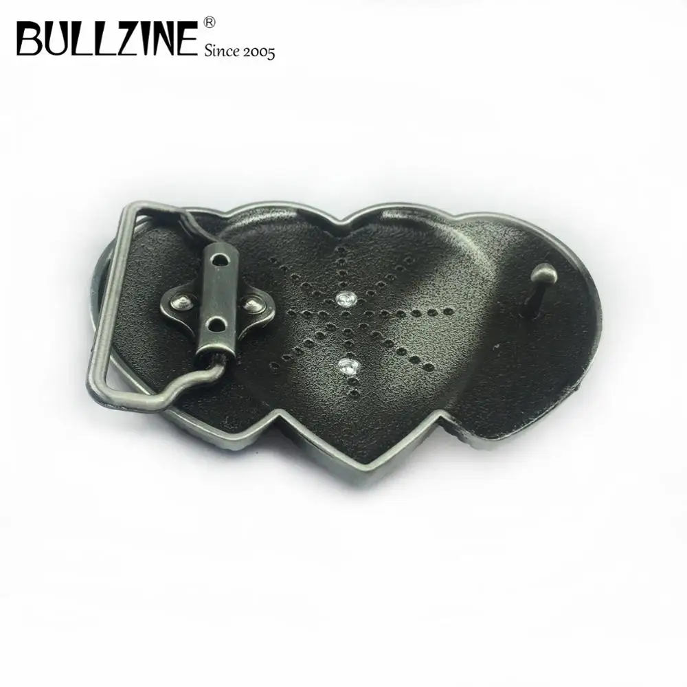 Ремень Bullzine western bull head с пряжкой в форме сердца, ремень с пряжкой из оловянной кожи с полиуретановым ремнем с соединительной застежкой, FP-03722, Прямая поставка