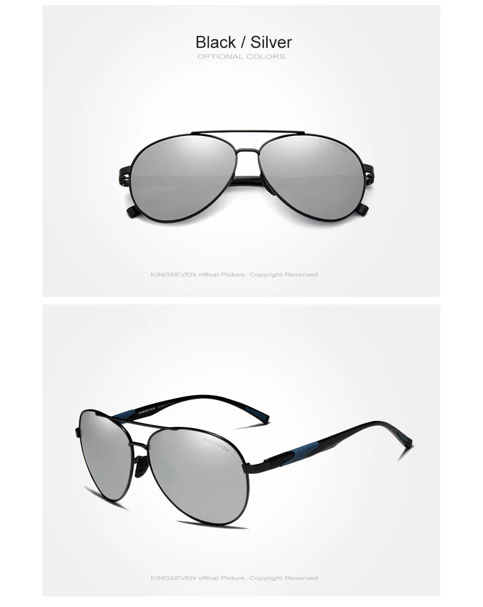 KINGSEVEN фирменный дизайн мужские солнцезащитные очки поляризованные алюминиевые очки пилота для женщин модный стиль UV400 Gafas De Sol