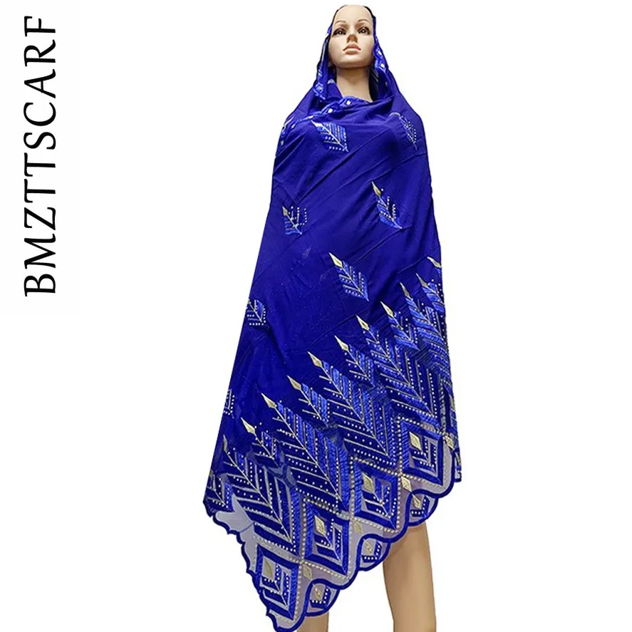 Cachecol para Xales Alta Qualidade Chiffon Cachecol Mulim Feminino Bordado Splice Tule Material Tamanho Grande Bm742