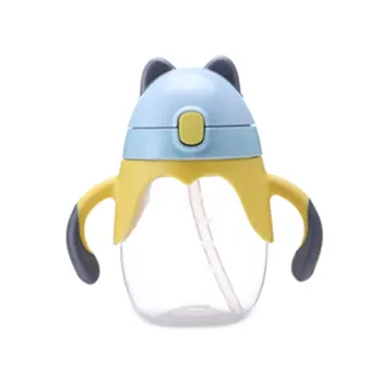 

Baby Learning Drinking Cup 360 Degree Water Milk Straw Bottle with Handle Leak-proof Safe Learn Drink Training Cup