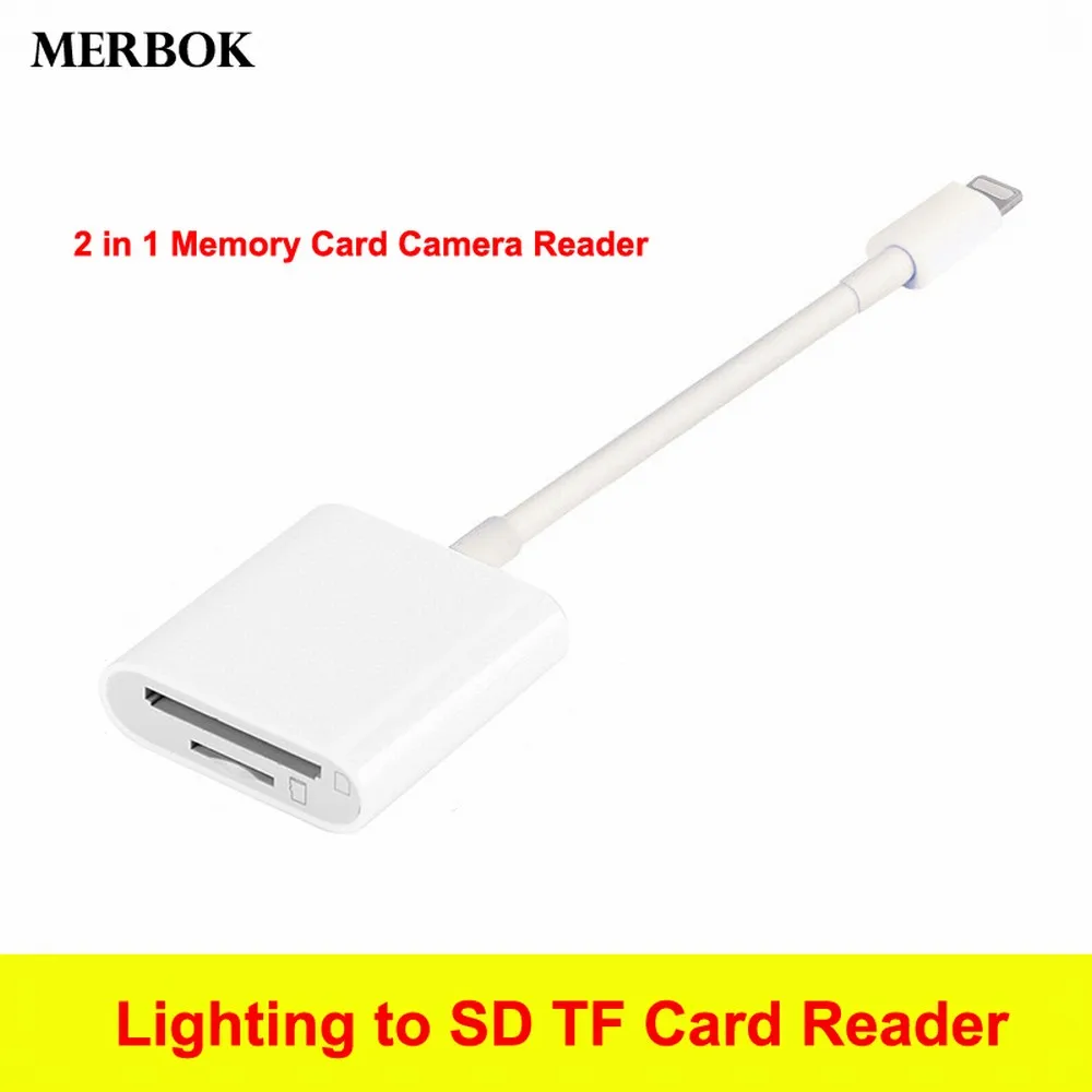 

Lightning to SD TF Card Reader Camera Memory card kit Compatible OTG Needn't APP Data Connect Cable Adapter For iPad iPhone X XR