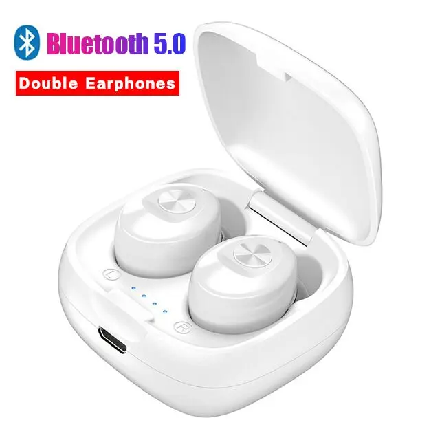 Новые XG12 TWS Bluetooth беспроводные 5,0 одиночные наушники 5D стерео HIFI Звук спортивные наушники гарнитура с микрофоном - Цвет: Binaural White