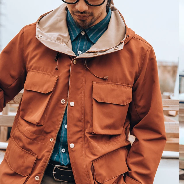 Red Tornado Men s Mountain Parka Vintage-Inspired Outdoor Jacket Burnt Orange