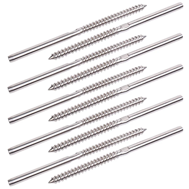 

20 Pack Left & Right Hand Thread Lag Screws for 1/8 Inch Cable Railing Stair Deck Railing for Wood Post Lag Screw Swage System