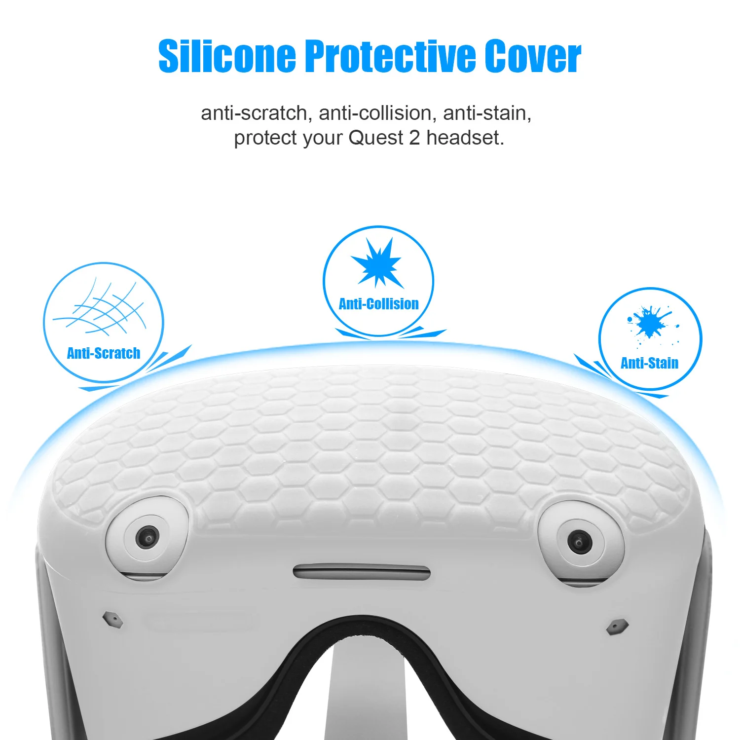 Silicone Protective Cover For Oculus Quest 2 VR Headset Helmet Head Shell Anti-Scratches Case For Oculus Quest 2 Accessories