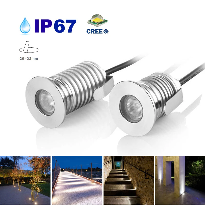 6 X CREE LED Condensing Ground Lamps 1W Mini LED Landscape Lighting