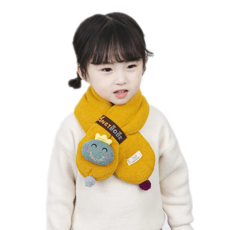 Новинка; зимний теплый шарф с рисунком для маленьких мальчиков и девочек; Детские шарфы с воротником; шейный платок для малышей