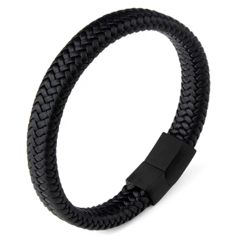 

wholesale bulk order stainless steel clasp leather bracelet