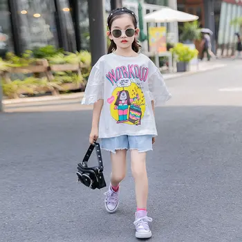 

T-Shirt for Girls Teens Sweet Baby Summer T Shirt Cartoon Printed Tops Tees Kids Children Clothing Cotton T-shirt For Girls Teen