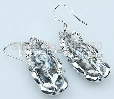 free shipping big 30mm baroque black biwa freshwater cultured pearl dangle earrings 4pc | Украшения и аксессуары