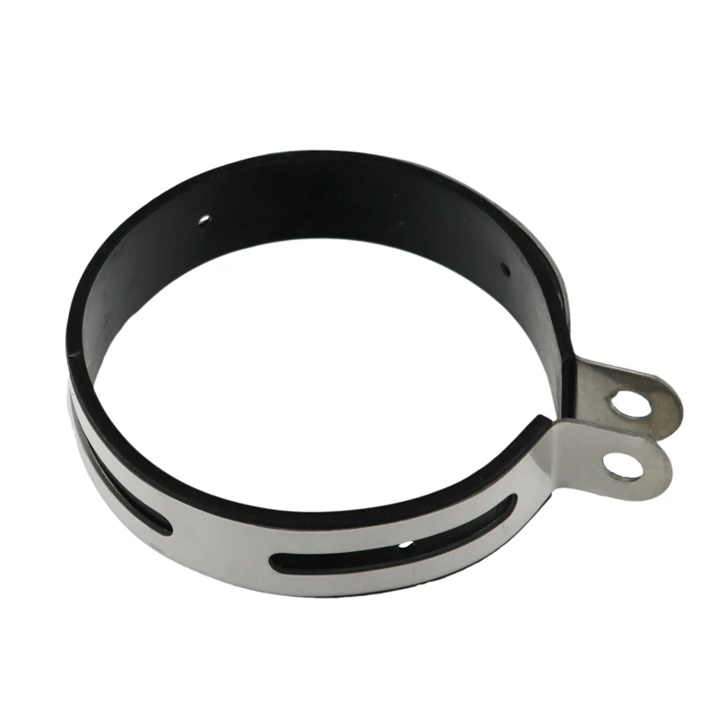 Exhaust Pipe Muffler Escape Motorcycle Rubber Holder Clamp Fixed Ring Support Bracket 100mm 110-115mm Stainless Steel Material