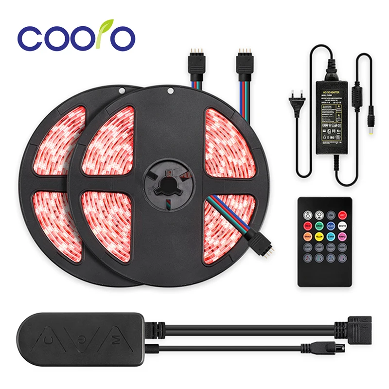 

DC12V 5050 SMD RGB LED Strip 5M 10M Smart Flexible Tape Light APP Bluetooth Control Decorative Light Kit
