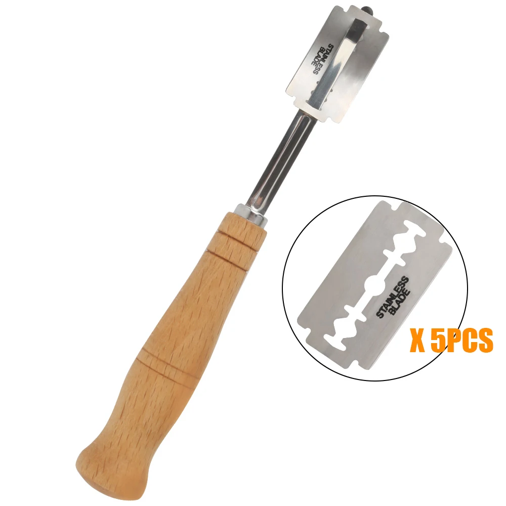 Taglierine Per Pane Con 5 Pezzi Di Lame Di Ricambio Strumenti Per Coltelli Da Forno Per Baguette Occidentali Coltello Per Toast Francese Bagel Arc Col