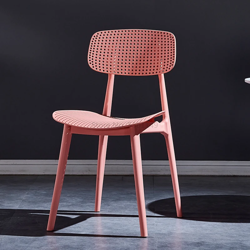 

Backrest Stool Net Red Chair Nordic Plastic Creative Dining Chair Modern Minimalist Household Ins Wind
