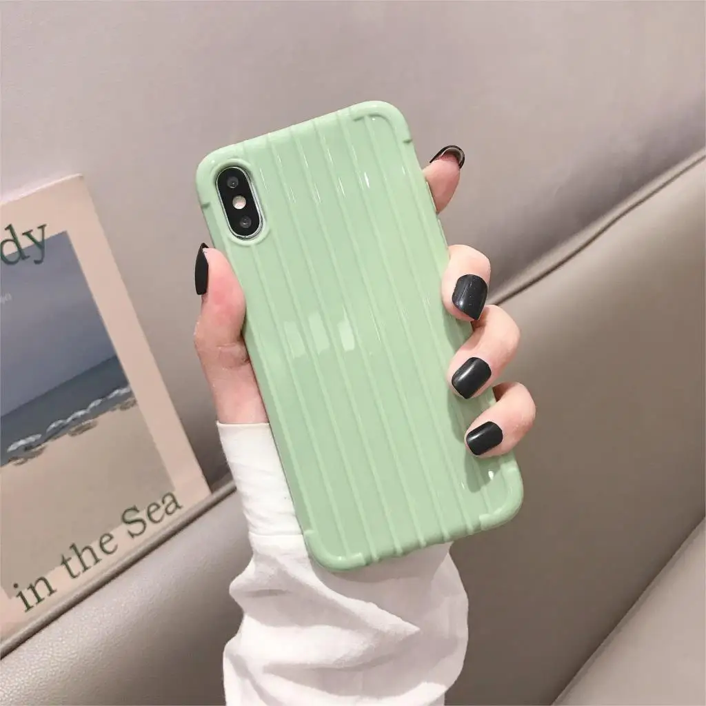 3D Чемодан чехол для багажника iPhone 11 Pro XR XS Max X роскошный мягкий телефона 7 8 6S 6 Plus