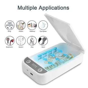 

UV Sterilizer Multifunctional Mobile Phone Sanitizier Disinfector Box For Toothbrushes Makeup Tools Jewelry