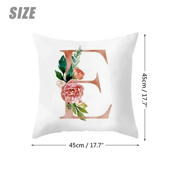 

New 18Inch Love Letter Floral Printing Pillow Case Throw Cushion Cover Sofa Decor Pillow Cover Wedding Home Decor