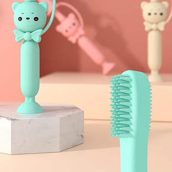 

Baby Teethers Cartoon Standing Training Silicone Toothbrush Set Tongue Massage For Baby Infant Newborn Chew Teethers
