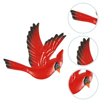 

1pc Beautiful Lovely Cartoon Ornament Iron Bird Decor Wall Hanging Bird Pendant for Garden Adornment