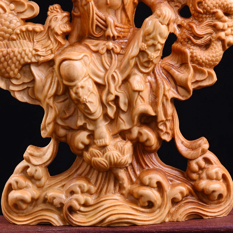 Thuja деревянная статуя Гуаньинь китайское украшение для дома Lucky Wood Feng Shui Boxwood Мифы