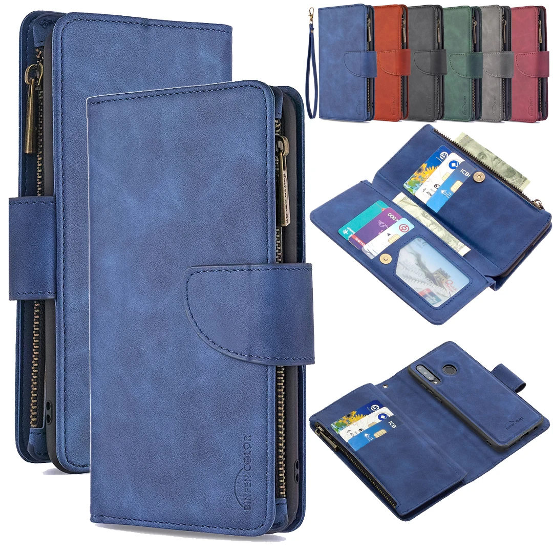 

Luxury Zipper Wallet Case for HUAWEI P30 P40 Lite Pro Leather Cover Card Holder Flip Case P Smart Z 2020 Y5 Y6 2019 Y7P honor 9A