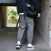 Осенние новые рабочие штаны мужские модные однотонные повседневные комбинезоны мужские уличные свободные спортивные штаны в стиле хип-хоп