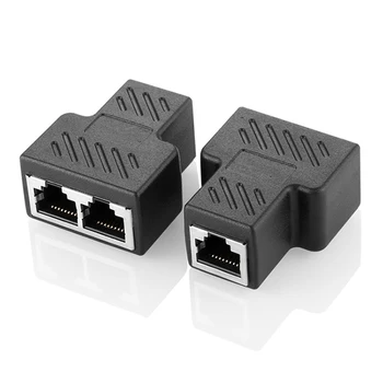 

1PC RJ45 Splitter Adapter 1 to 2 Dual Female Port CAT5/CAT Network Ethernet Adapter Splitter LAN 6 Connections Sockt L3T2